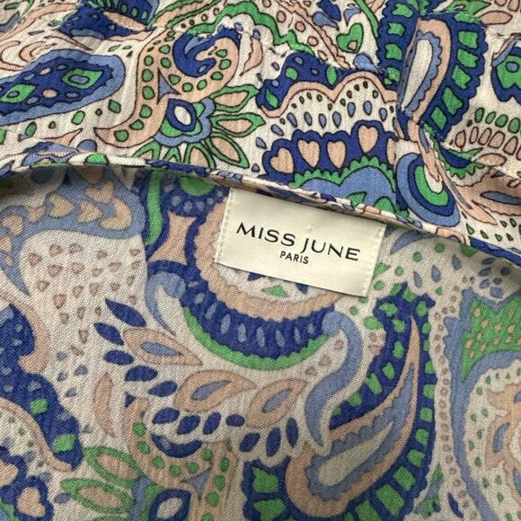 Miss June Paris Jenny Paisley Sequin Embroidered V-Neck Tassel Mini Dress OS - Picture 6 of 8